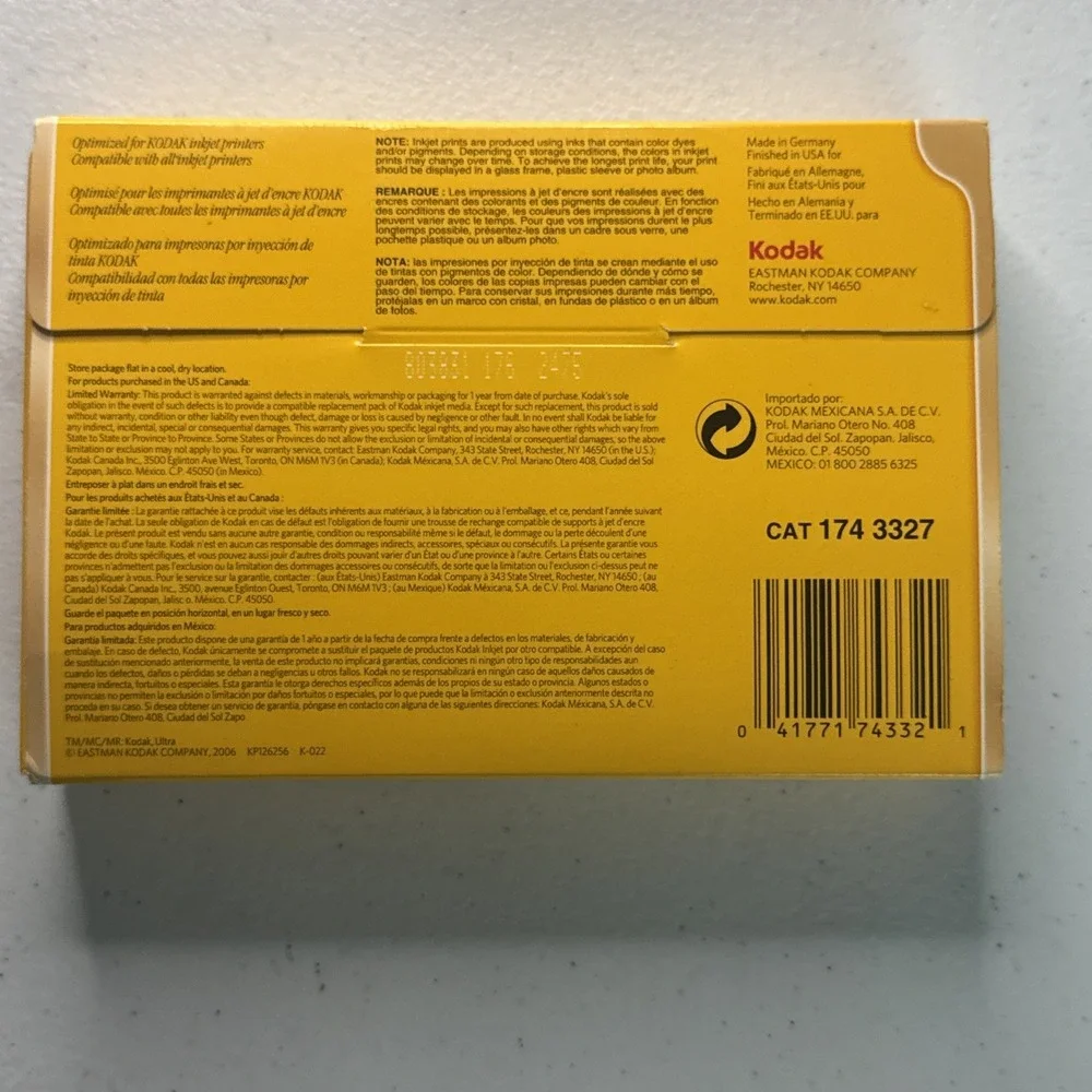 Lot Of3 Kodak Photo Paper 100 Sheets 8.5 x 11 Gloss & 2 Soft Gloss 4x6 20 Sheets